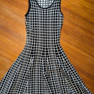 Black and White Grid Pattern Dress